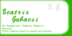 beatrix gubacsi business card